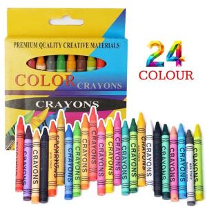 ( MY ACC ) Pensil CRAYON / CRAYONS Krayon Pewarna Non Toxic Kecil Pocket Coloring 1 Set Isi 24 PCS Alat Mewarnai Anak Sekolah TK SD Generic Colors Arts & Crafts Lilin Parafin