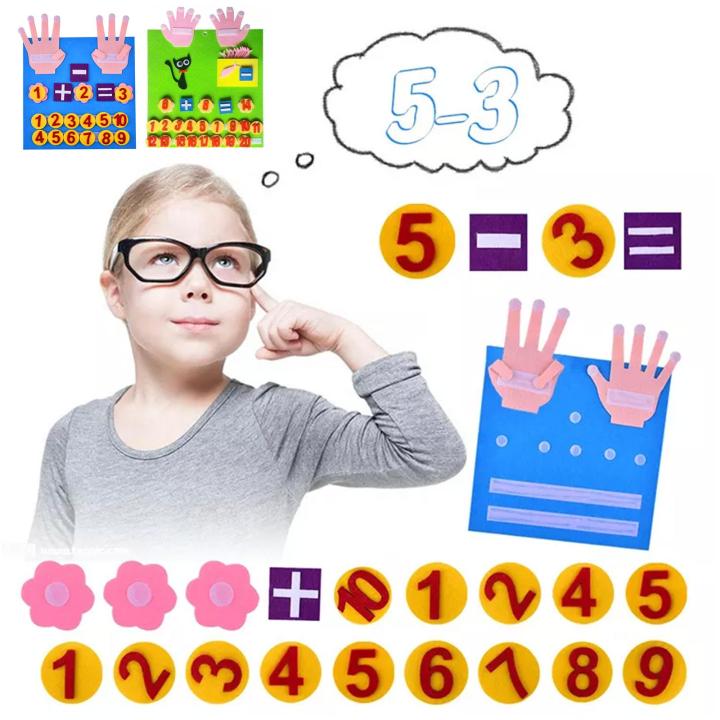 Kid Montessori Toys Felt Finger Numbers Math Toy Children Counting ...