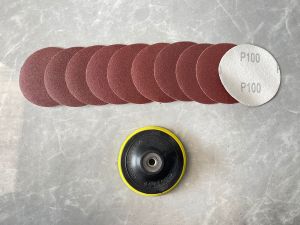 Paket Hemat 10pcs Amplas Bulat+Dudukan/tatakan amplas 4" Grit 60 80 100 120 150 180 240