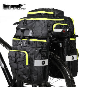 Rhinowalk Bicycle 3 in 1 Pannier Bag 65L Large Capacity Waterproof Multifunctional Bicycle Panniers Side Bag Cycling Storage Bag Rucksack Shoulder Bag Bicycle Accessories for Mountain Road Touring Bike