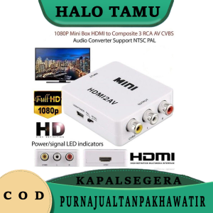 CONVERTER HDMI TO AV / HDMI TO RCA laptop ke tv tabung