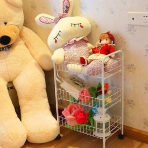 Eason Mall COD 3-Layer Multifunctional Detachable Household Trolley Storage Rack Metal Material Pulley Trolley