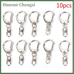 Hmeme 10pcs DIY Polished Keyring Keychain Split Ring Short Chain Key Rings