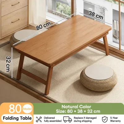 Laptop Table Desk Folding Table Bamboo Foldable Solid Wood Simple Bedroom Mini Desk Folding Study Table Bed Table