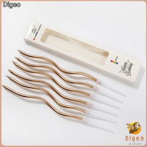 Digeo 6pcs Colorful Spiral Candle Twisty Birthday Candles for Birthday Wedding Party and Cake Decoration