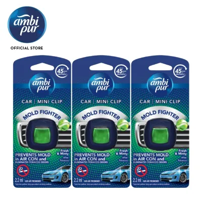 [Bundle of 3] Ambi Pur Car Mini Clip Fresh & Minty Car Air Freshener 2.2ml