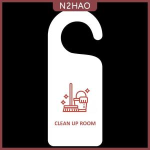 N2HAO Không làm phiền cửa dấu hiệu treo cửa hàng Mặt dây chuyền phòng làm sạch thẻ cửa hai mặt cho Câu Lạc Bộ quán cà phê khách sạn