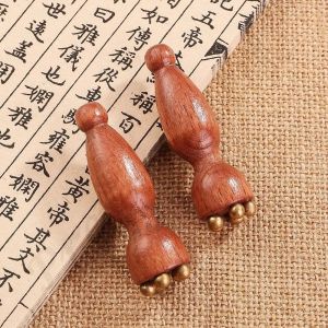 Cây Massage Mặt Gỗ Hồng Đầu Bi Đồng – Giảm Bọng Mắt Nâng Cơ Da Thư Giãn Cơ Mặt Toàn Diện