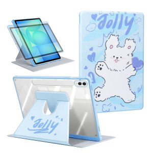 Acrylic Case for Samsung Galaxy Tab S11 11inch S10 FE S10 Lite S9 FE 10.9 S7 S8 S9 11 A9 Plus S7 FE S7 Plus S8 Plus S9 Plus S9 FE+ S10 Plus 12.4 S10 FE+ 13.1 S6 Lite 10.4 A8 10.5 A9 8.7 360° Rotatable Tablet Cover with Pencil Holder
