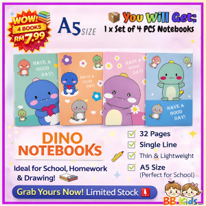 Doraemon A5 Notebook 4pcs RM7.99 Set Cute Kids School Exercise Book Buku Nota Murah Kanak Kanak 32 Pages 哆啦A梦笔记本