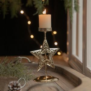 XYAX Decorative Snowflake Tree Candle Holder Elk Iron Xmas Tealight Holder Golden Window Display Xmas Tree Candle Tray Christmas