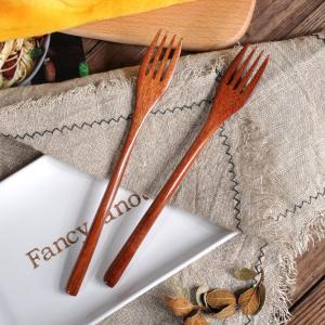 DIANA Salad Adult Cooking Eco-friendly Natural Wood Cutlery Wooden Forks Tableware Dinnerware