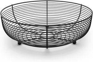 Countertop Fruit Bowl Wire Basket for Fruits Breads VegetablesSnacks Black