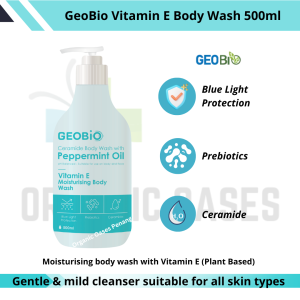 GeoBio Vitamin E Body Wash 500ml | pH balance Non-Drying Niacinamide No Paraben SLES