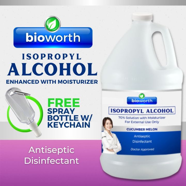 Bioworth Isopropyl Rubbing Alcohol with Moisturizer 1 Gallon Cucumber
