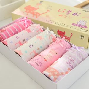 Kids High Quality 5 in 1 Cotton Underwear Beautiful Cartoon Print Designed Panty for Kids Girls 2-13 Years Old