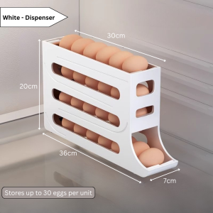 [Ready Stock] 32 Grid Transparent Double Layer Drawer Egg Tray Storage Box Container Egg Holder Stackable Large Capacity Fridge Organizer Refrigerator Kitchen Household Restaurant Kotak Simpan Telur Dapur Bakul Telur 鸡蛋收纳盒