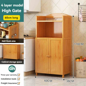 Wooden Kitchen Storage Cabinet Kitchen Organizer Storage Rack with Shelves Doors Cabinet Rack