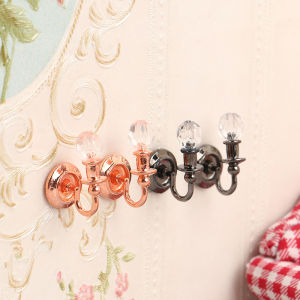 QUANSEN 1Pair 1:12 Dollhouse Miniature Wall Light Lamp Home Furniture Model Decor Toy Doll House Accessories