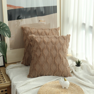 45*45CM Classic Design Fluffy Home Cushion Cover Plush Pillow Covers Solid Color Cushion Case Modern Sofa Pillowcase