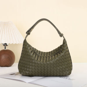 2024 New Trendy All-Match Handmade Woven Bag Fashionable Simple Lunch Box Handbag Advanced Sense Niche Single Shoulder Underarm Bag
