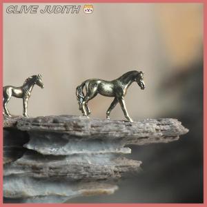 CISWGE Antique Brass Rắn Dài Đuôi Ngựa Bức Tượng Nhỏ Thu Nhỏ Phong Thủy Đồ Trang Trí Đồng Cung Hoàng Đạo Động Vật Mini Máy Tính Để Bàn Trang Trí Thủ Công Mỹ Nghệ