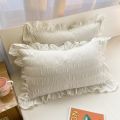 Pillow Case 1 PIECE Ruffle Lace Seersucker Design Envelope Type Pillowcase 48x74cm Pillow Cover. 