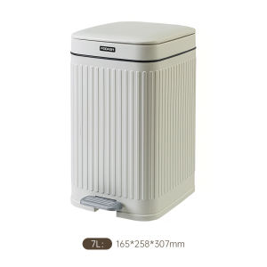 Vision 7L/8.5L/10L/14L/8L/12L Step Pedal Garbage Can Household Slit Trash Can Bathroom Press Type Trash Bin with Lid Large Capacity Paper Wastebasket Step On Garbage Bin for Home and Kitchen