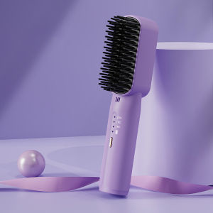Portable Cordless Hair Straightening Comb Rechargeable Negative Ion Curling and Straightening Splint