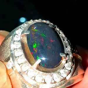 Batu Kalimaya Black Opaq Solid Asli Banten