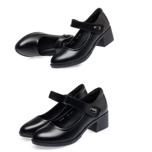 New Black Shose for Girls Marikina Shoes Leather Rubber Shoes School Shoes Fashion  High Heels