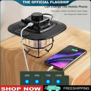 【New Arrival】 LED Camping Light Vintage Portable Hanging Tent Lamp Stepless Dimming Waterproof IPX4 Rechargeable for Outdoors for Hiking Camp for Home