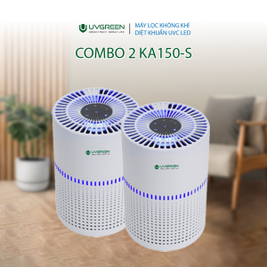 [Trả Góp 0%] Combo 2 Máy Lọc Không Khí Diệt Khuẩn UVC LED UVGREEN KA150S 15m2 - Công Nghệ UVC LED Lõi Lọc HEPA H13 Lõi Lọc HEPA H13 Lọc Sạch 9997% Bụi Mịn Bảo Hành 24 Tháng