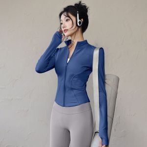 Sports Workout Jacket Long Sleeve Dri fit Yoga Top Running Slim fit Clothes Gym Outfit for Women