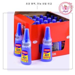 กาวติดเล็บ 401 (ขวดฟ้า 20g.) กาวติดอะไหล่เล็บ กาวติดเล็บปลอม ติดทน ใช้ดี