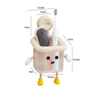 Cartoon Toothbrush Holder Barhroom Wall Mounted Toilet Vanity Suction Cup Storage Toothpaste Cup Bathroom Supplies