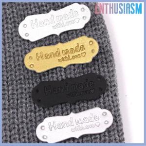 【Enthusiasm】🌟🌟【Hot Sale】🎈 50Pcs PU Leather Tags Handmade With Love Labels Sewing Craft DIY Knittin Tags