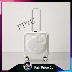 Hello Kitty 20 Inch Luggage Bag Cute Cartoon Cabin Size Suitcase Silent Spinner Wheels Thickened Trolley 20"