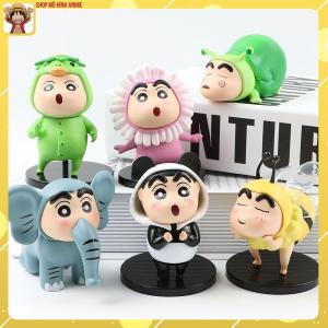 Bộ 6 Mô Hình Nhân Vật Crayon Shin Chan Cosplay Vườn Thú Ong Voi Panda Ngộ Nghĩnh Thích Hợp Decor Trang Trí Phòng Ngủ