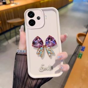 Casing for VIVO V30e Y18 Y18s Y38 IQOO Z9 Z9X 5G Elegant Rhinestone Butterfly Phone Case with Pearl Bracelet Lens Protection Shockproof Silicone Soft Back Cover 2024