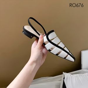 [ẢNH THẬT-FREESHIP] Giày bệt nữ quai chun sau ROSATA RO676 - 2p - Trắng - HÀNG VIỆT NAM - BKSTORE