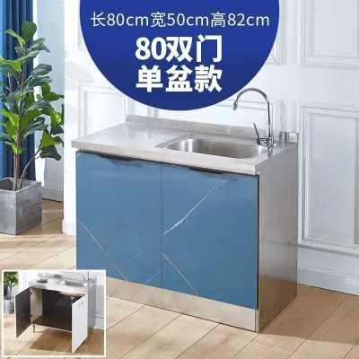 Kitchen Stainless Steel Stove Integrated Storage Cupboard Sink Cabinet