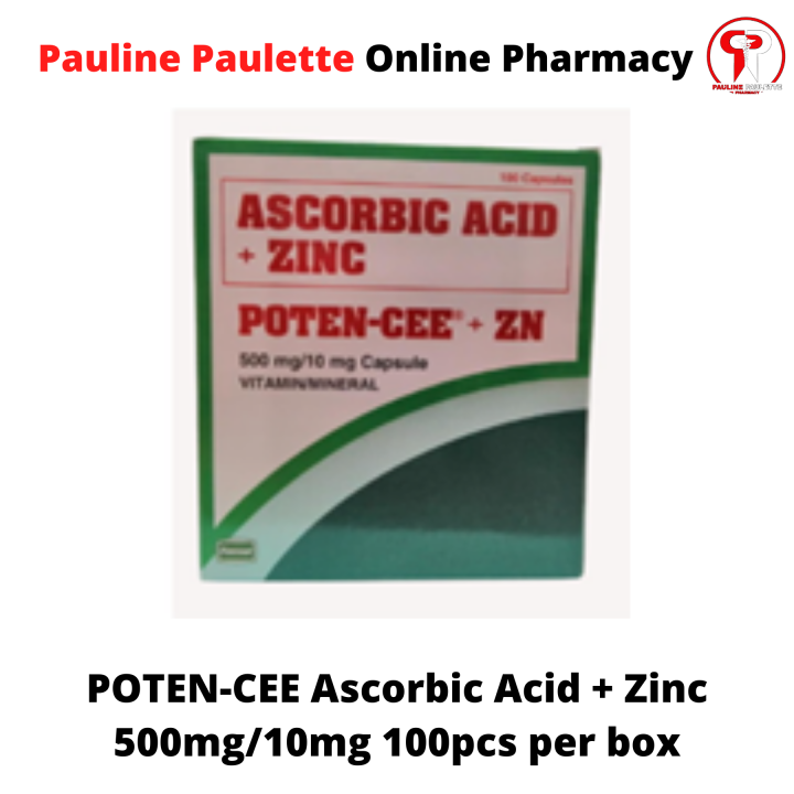 POTEN-CEE Ascorbic Acid + Zinc 500mg/10mg 100PIECES /1BOX | Lazada PH