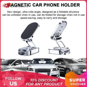 【In Stock】 แม่เหล็กพับโทรศัพท์มือถือขาตั้ง 720 สมาร์ทโฟนมือถือขาตั้งรถมือถือ GPS สำหรับแผงควบคุมรถสำหรับแผงควบคุมรถ