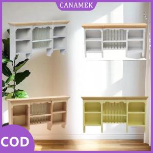 CANAMEK✨ 1 cái 1 12 Dollhouse gỗ lưu trữ Kệ thu nhỏ đồ nội thất tường treo tủ cho Nhà búp bê phòng ăn trang trí
