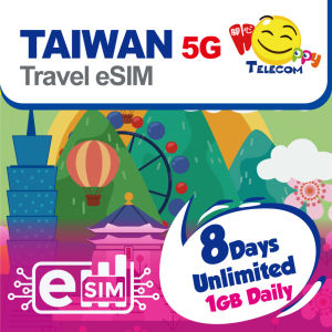 Happy Taiwan eSIM - 3-15 Days 1GB/Daily Unlimited Data Prepaid Travel eSIM (5G/4G)