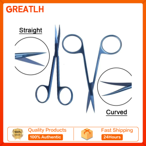 GREATLH 9.5cm/11.5cm Ophthalmic Scissors Suture Scissors Titanium Alloy Straight Curved Surgical Scissors Ophthalmic Instrument