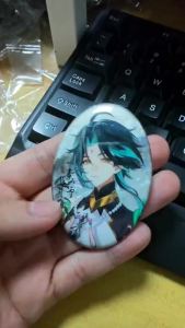 Game Xiao Vigilant Yaksha Oval Anime badge Brooch Pin Cosplay Badge Accessories For Clothes Backpack Decoration gift