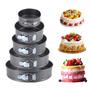 EASYEAH 1Pcs Non Stick Baking Mould Leakproof Carbon Steel Cake Mould  with Removable Bottom Cake Baking Pan for Home Kitchen Bakery