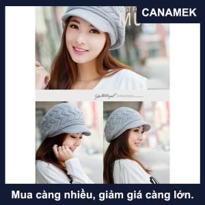 【CANAMEK】 Mũ nữ dệt kim Mũ nồi rộng dệt kim ấm áp mùa đông Mũ Beanie Mũ trượt tuyết